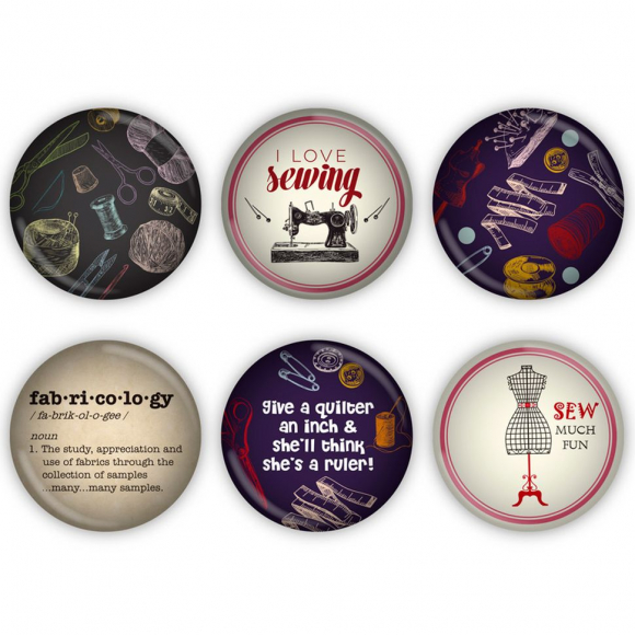 Набор магнитов стеклянных с изображением швейных сюжетов Набор магнитов стеклянных с изображением швейных сюжетов