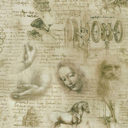 Ткань для пэчворка PEPPY Leonardo Da Vinci 122 г/м? 100% хлопок цв.SRKD-20097-199 уп.50х55 см