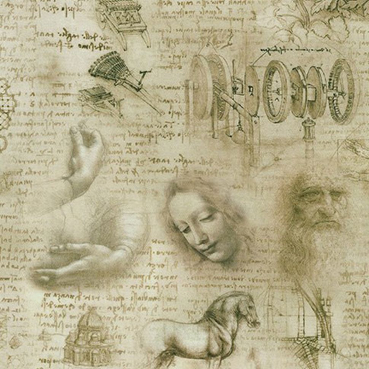 Ткань для пэчворка PEPPY Leonardo Da Vinci 122 г/м? 100% хлопок цв.SRKD-20097-199 уп.50х55 см