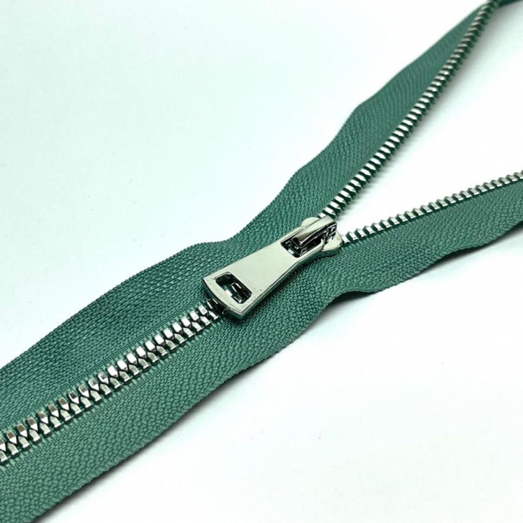 Молния трактор №5 Premium н/р 18см никель D911 серо-зеленая пастель