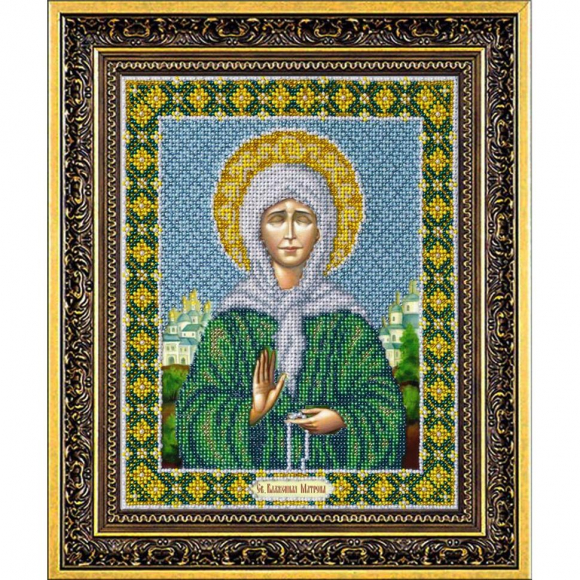 Набор для вышивания бисером ПАУТИНКА арт.Б-1011 Св.Бл.Матрона Московская 20х24 см