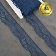 Кружево-трикотаж KRUZHEVO арт.TBY 1667 шир.30мм цв.04 т.синий, уп.27,4м