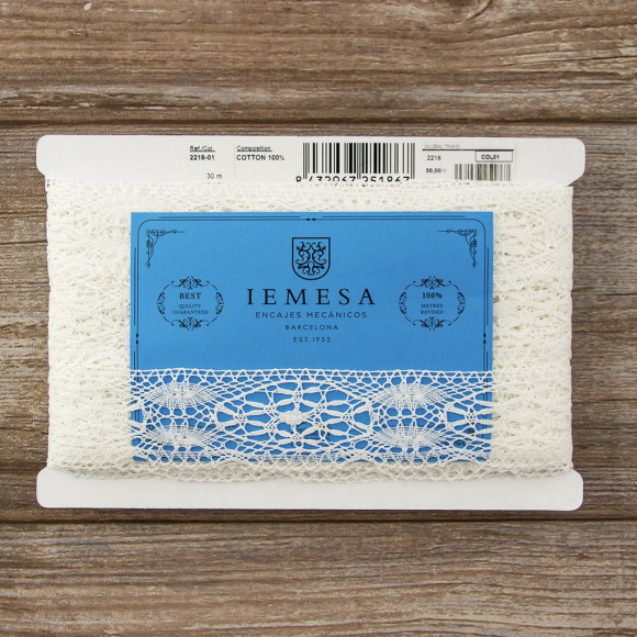 185596_Мерсеризованное хлопковое кружево, 50 мм, цвет белый 185596_Мерсеризованное хлопковое кружево, 50 мм, цвет белый