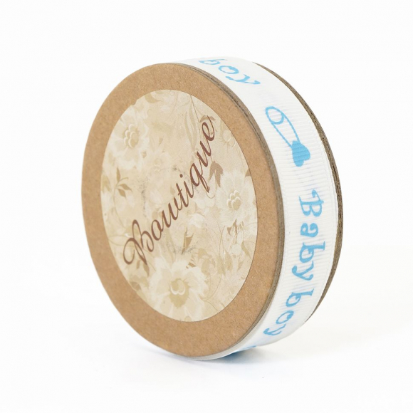 Лента репсовая на картонной катушке "Baby boy"