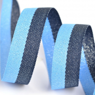 Тесьма киперная металлизированная 20мм 90425 цв.1589 т.синий, голубой уп.20м