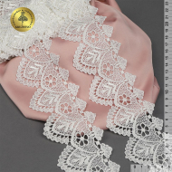 Кружево гипюр KRUZHEVO арт.TR.0736 шир.80мм цв.004 сумрачно-белый уп.9м