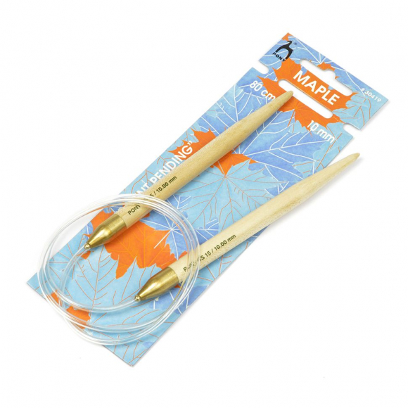 30419 PONY Спицы круговые для вязания 10,00 мм/ 80 см, клён