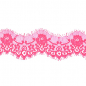 Кружево “реснички” арт.TBY 76006 шир.80мм цв.144 ярк.розовый уп.30м (по 3м)