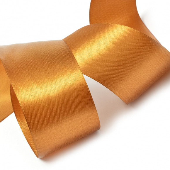 Лента атласная 50мм цв.3128 т.золото IDEAL уп.27,4 м