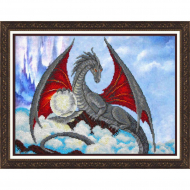 Набор для вышивания бисером ПАУТИНКА арт.Б-1456 Дракон 28х38 см