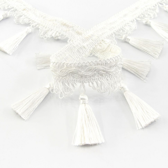 Тесьма с кисточками декоративная PASSAN цвет белый
