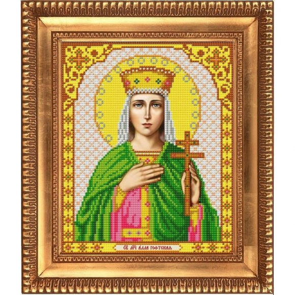 Рисунок на ткани бисером БЛАГОВЕСТ арт.И-4116 Св.Мученица Алла 20х25 см