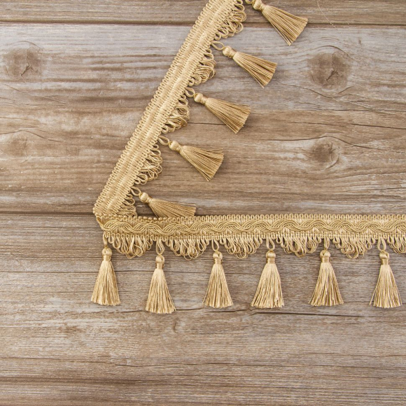 Тесьма с кисточками декоративная PASSAN цвет песочный Тесьма с кисточками декоративная PASSAN цвет песочный