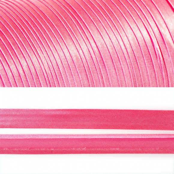 Косая бейка TBY атласная шир.15мм цв.F138 розовый уп.132 м