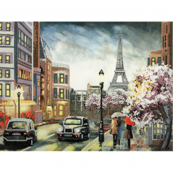 Кристальная мозаика на подрамнике ФРЕЯ арт.ALPD-004 Дождь в Париже 40х30 см