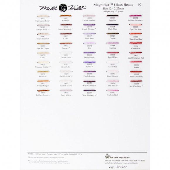 38564_Цветовая карта бисера MILL HILL, карта №8