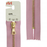 66198_Молния металл, Gold, неразъёмная, на атласной тесьме, 6 мм, 18 см, цвет 9413, светло-сиреневый