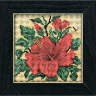Набор для вышивания бисером MILL HILL Гибискус 13,33х13,33 см