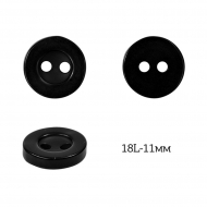 Пуговицы пластик арт.TBY.379.12.PBK цв.черный перламутр, 20L-12,5мм, 2 прокола, 200шт