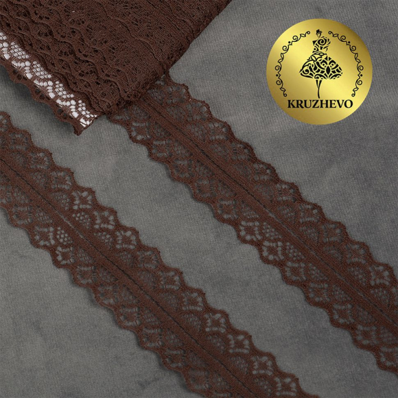 Кружево-трикотаж KRUZHEVO арт.TBY 1659-1 шир.30мм цв.14 коричневый, уп.27,4м