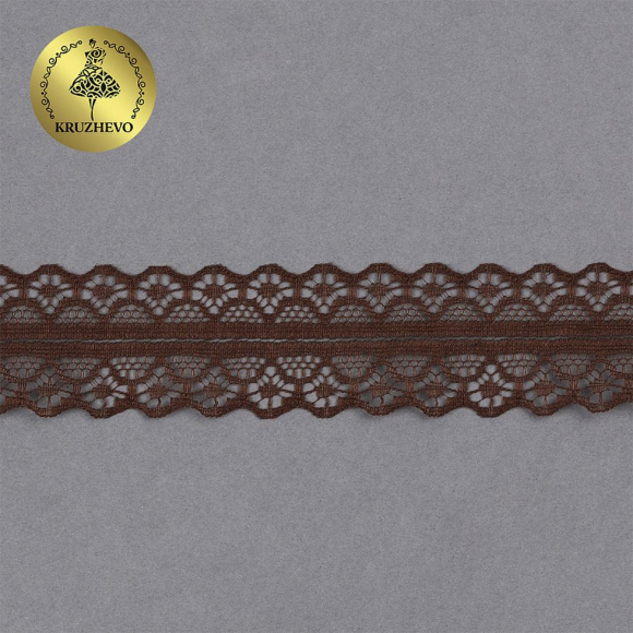 Кружево-трикотаж KRUZHEVO арт.TBY 1659-1 шир.30мм цв.14 коричневый, уп.27,4м