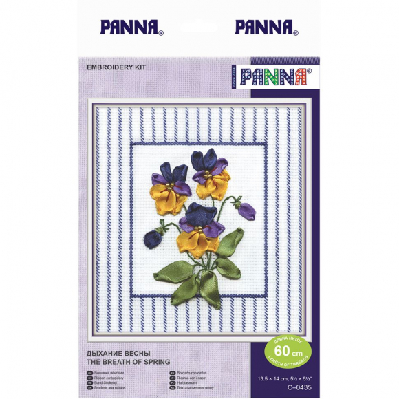 Набор для вышивания PANNA арт. C-0435 Дыхание весны 13,5х14 см Набор для вышивания PANNA арт. C-0435 Дыхание весны 13,5х14 см