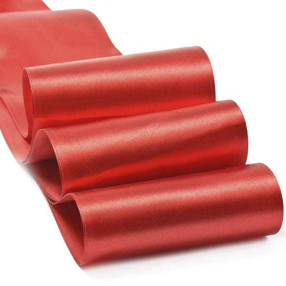 Лента атласная 100мм  цв.3091 т.красный IDEAL уп.27,4 м