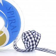 23974_Лента с рисунком клетка SAFISA, 11 мм, 25 м, цвет 15, темно-синий