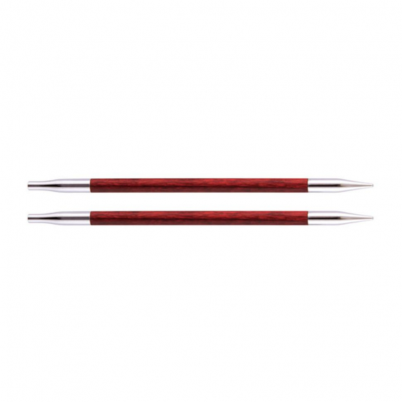 29277 Knit Pro Спицы съемные для вязания Royale 5мм для длины тросика 20см, ламинированная береза, вишневый, 2шт