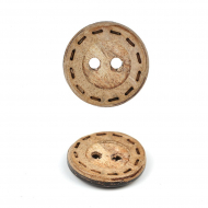 Пуговицы кокос TBY.B311 цв.натуральный  24L-15мм, 2 прокола, 20 шт