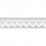 Мерсеризованное хлопковое кружево, 15 мм, цвет молочно-белый