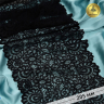 Кружево-стрейч KRUZHEVO арт.TBY.YSTL00839 шир.205мм цв.02 черный уп.25м