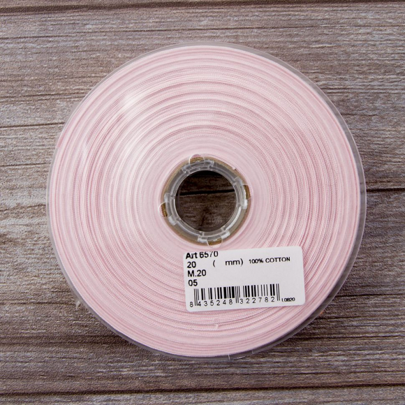 162164_Косая бейка хлопок, 20 мм, 20 м, цвет 05, цвет розовый