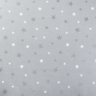 Ткань ранфорс с глитером Звездочки, арт.WH 21103-v04, 130г/м?,100% хлопок, шир.240см, цв.серый/серебро, рул.30м