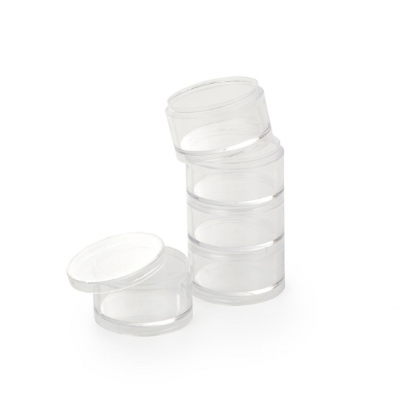 Набор баночки для бисера,арт.TBY 1905-5, акрил,цв.прозрачный,разм.5х12,5см