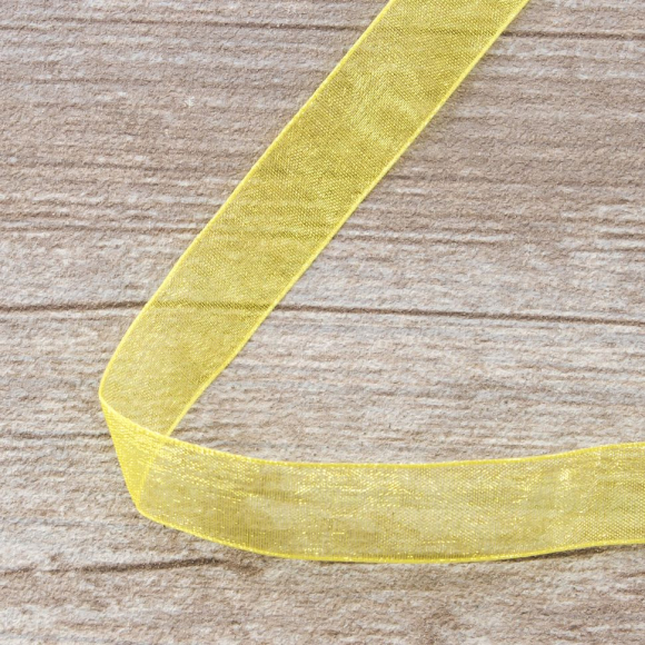 Лента органза SAFISA мини-рулон, 15 мм, 3,5 м, цвет 32, желтый