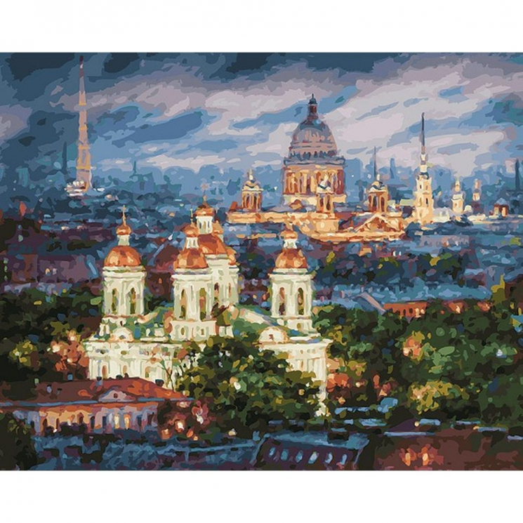 Картины по номерам Белоснежка арт.БЛ.201-AB Все краски вечера. Санкт-Петербург 40х50 см