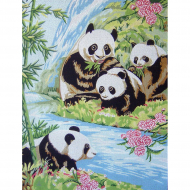 98823_Канва жесткая с рисунком "Панды"