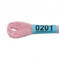 Нитки для вышивания Gamma мулине (0001-0206) 100% хлопок 24 x 8 м цв.0201 св.розовый