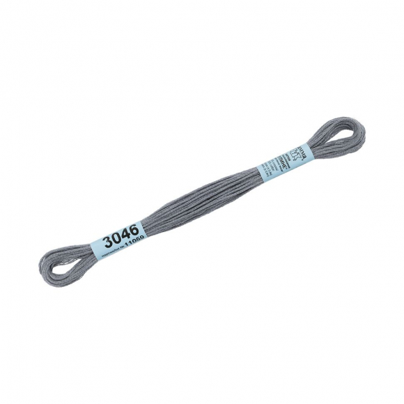 Нитки для вышивания Gamma мулине (0820-3070) 100% хлопок 24 x 8 м цв.3046 серый