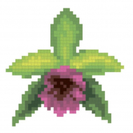 Схема для вышивания крестом на водораствор. канве ЧАРИВНА МИТЬ арт.ВРК-07 Тропический аромат 6,9х6,9 см