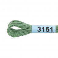 Нитки для вышивания Gamma мулине (3071-3172) 100% хлопок 24 x 8 м цв.3151 зеленый