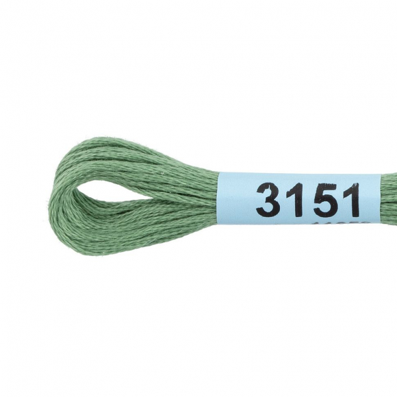 Нитки для вышивания Gamma мулине (3071-3172) 100% хлопок 24 x 8 м цв.3151 зеленый
