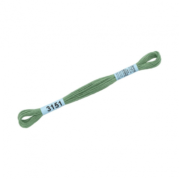Нитки для вышивания Gamma мулине (3071-3172) 100% хлопок 24 x 8 м цв.3151 зеленый