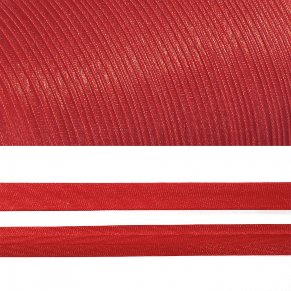 Косая бейка TBY атласная шир.15мм цв.F162 красный уп.132 м