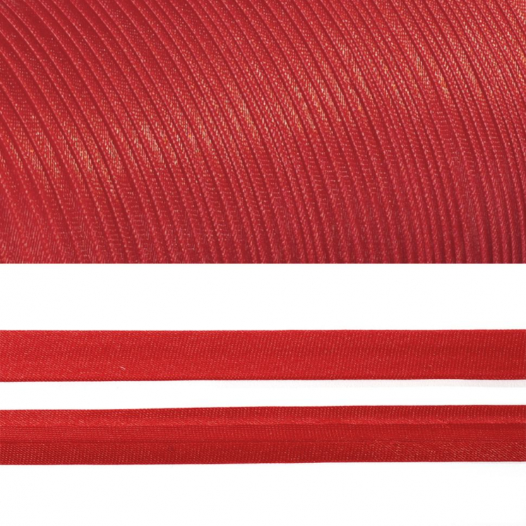Косая бейка TBY атласная шир.15мм цв.F162 красный уп.132 м