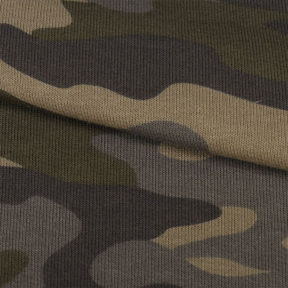 Ткань футер 3х нитка петля гл/крашеный диагональ 320г/м?  80%хб 20%пэ  шир.190см арт.ШН-3208020-КМФ цв.хаки рул. 35-60м (1кг-1,6м)