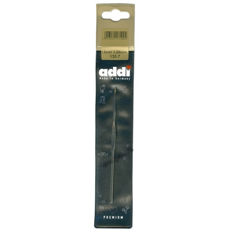 Крючок вязальный экстратонкий сталь addiFine №1,0 13 см