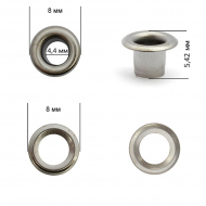 Люверсы сталь New Star №2 (? 4,4мм, h 5,42мм) цв. никель черный уп. 5000шт