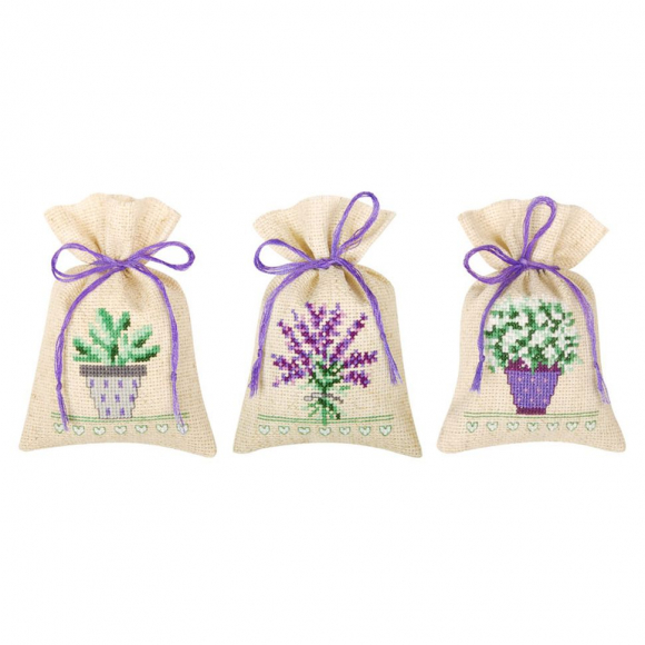 Набор для вышивания VERVACO арт.PN-0167512 Мешочки (саше) Прованс 8х12 см
